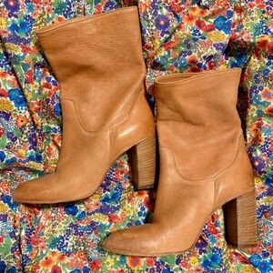 Free People | NIB Dakota Nappa New Ranch Croccatino Brown Leather Heeled Boots 8